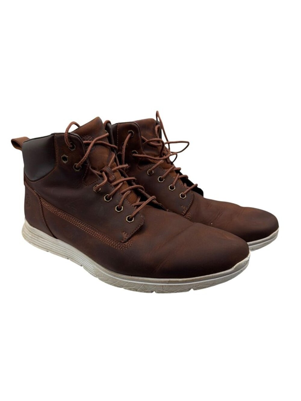 Timberland Mens Brown Leather Lace-Up Ankle Boots Size 10M